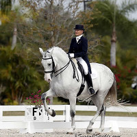 Janne Rumbough and Junior in their first CDI Grand Prix