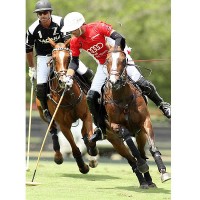 Gonzalito Pieres drives downfield with brother and 10-goaler Facundo Pieres of Zacara in hot pursuit