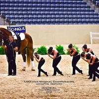 Vaulting Visions with Coach Alison Gieschen with Janyck and the team at the USEF/AVA National Championships in Lexington, KY. Photo by Kate Revell VaultingPhotos.com