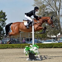 ©ESI Photography. Melissa Rudershausen wins the $10,000 Bayer’s Legend Junior/Amateur-Owner High Jumper Classic with Charmeur Ask.