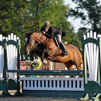 ©ESI Photography. Dudley Mac Farlane and All Carolina jump to a win in the $1,500 Platinum Performance Hunter Prix