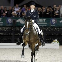 Lars Petersen (DEN) and Mariett won the "Friday Night Stars" FEI Grand Prix Freestyle during AGDF 3 in 2015.