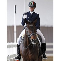 Rizzo gives the thumbs-up after her test on Donnerbube 2 at the Wellington Classic Dressage Spring Challenge CDI3*