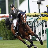 Frances Land and Vieanne in full gallop mode in the jump-off