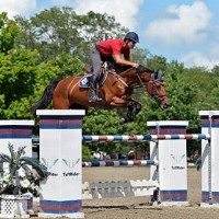 ©ESI Photography. Manuel Torres and Fidelina on their way to a win in the $15,000 Brook Ledge Open Jumper Prix