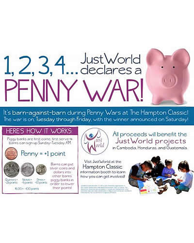 JustWorld International Returns as Charity Partner for the 2013 Hampton Classic Horse Show