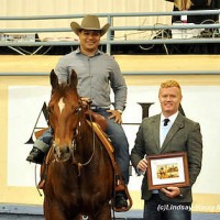 Brad Ettleman at the 2013 AQHA World Reining Championships. Brad stands with Para-Dressage rider Freddie Win after the Para-Reining Demonstration.