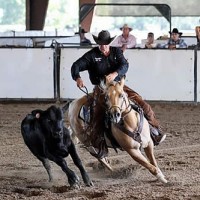 Rick Steed and Miss Chic Dun It at the $100,000 SBA Championship Finals. Photo by Mary Adelaide Brakenridge.