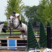 Caroline McLeese and Caprisio clear the water