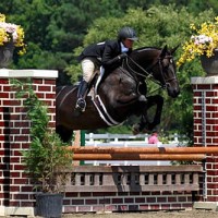 Julie Curtin and Blackmail won the Week II $2,500 USHJA National Hunter Derby last year